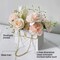 4 PCS Flower Paper Gift Boxes – Bouquet Storage Bucket Handbag with Metal Chain for Weddings, Valentine's Day, Birthdays, Mother's Day, Bridal Showers (White & Pink)